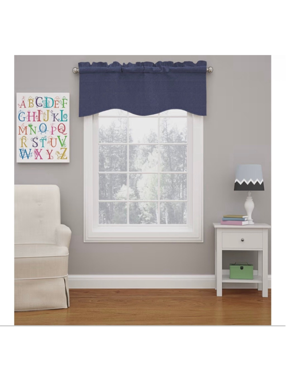 NEW ECLIPSE Kendall Scalloped Valance Rod Pocket Window Curtain 42x18”